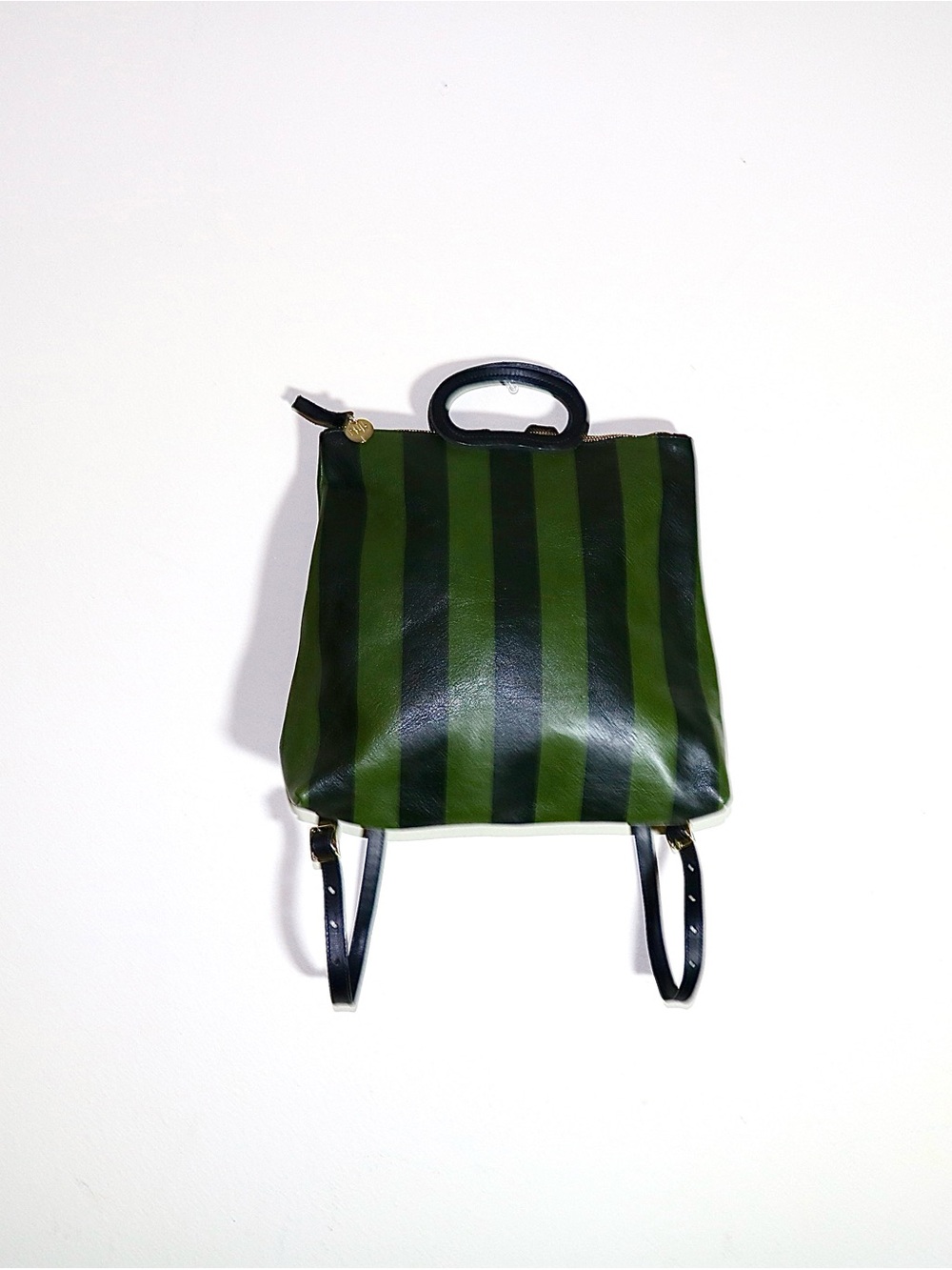 Clare V. Marcelle Backpack in Black Fern Stripe - Picture 3 of 14
